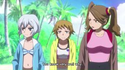 2boys 6+girls angry animated ass bikini blue_bikini blue_eyes blue_hair blush breasts brown_eyes brown_hair cleavage collarbone dress funaki_satomi glasses green_eyes gundam gundam_build_fighters gundam_build_fighters_try gundam_build_fighters_try_island_wars gunpla hawaiian_shirt highres hoshino_fumina jealous kamiki_mirai kamiki_sekai kijima_shia kousaka_yuuma large_breasts legs medium_breasts model_kit multicolored_bikini multiple_boys multiple_girls mysterious_girl_(gundam_bf) navel purple_eyes purple_hair red_eyes red_hair sandals sazaki_kaoruko shirt small_breasts smile striped_bikini striped_bikini_top striped_clothes sunrise_(company) swimsuit tagme thighs twintails two-tone_bikini video white_bikini white_dress white_hair