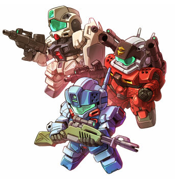 arm_shield assault_visor beam_rifle buchi_holes bullpup clenched_hand energy_gun gm_command gm_sniper_ii gun guncannon_mp_type gundam gundam_0080 holding holding_gun holding_weapon mecha mecha_focus mobile_suit no_humans robot science_fiction sd_gundam shield shoulder_cannon simple_background sniper taedu weapon white_background