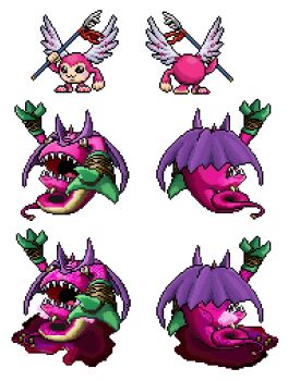 Rule 34 | bacchusmon, belt, cape, claws, digimon, digimon (creature), picklemon, sharp teeth, teeth