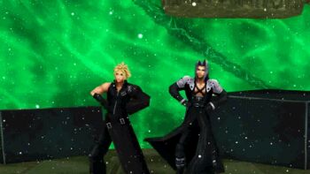 1990s_(style) 2boys 3d animated animated_gif cloud_strife dancing final_fantasy final_fantasy_vii gangnam_style k-pop lowres multiple_boys sephiroth what