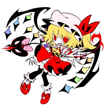 Rule 34 | 1girl, ascot, blonde hair, bow, collared shirt, dmebgsa3, dot nose, fang, flandre scarlet, footwear bow, frilled socks, frills, full body, hat, hat bow, laevatein (touhou), medium hair, mob cap, open mouth, pink bow, puffy short sleeves, puffy sleeves, reaching, reaching towards viewer, red bow, red eyes, red shoes, red skirt, red vest, shirt, shoes, short sleeves, simple background, skirt, slit pupils, smile, socks, solo, touhou, vest, white background, white hat, white shirt, white socks, wings, yellow ascot
