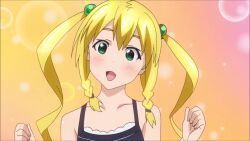 1girl 2010s 2014 all_fours animated anime_screenshot armpits ass ass_focus ass_shake back barefoot bed bedroom bent_over black_skirt blonde_hair blue_panties blue_shirt blue_skirt blue_thong blush breasts butt_crack censored clothes_lift clothes_pull completely_nude convenient_censoring dress dress_lift dress_pull dressing feet flat_chest green_eyes green_socks groin hair_down hair_tie hat highres himegami_kodama interior kneeling leggings legs lolita_fashion long_hair looking_back looking_up loose_hair_strand maken-ki! maken-ki!_two mirror nipple_press nipple_stimulation nipples nude panties pink_panties pink_shorts pov purple_panties red_skirt rudolf_(maken-ki!) shirt shorts sitting skirt sleeping small_breasts smile socks soles straw_hat stuffed_animal stuffed_toy tagme takami_akio teddy_bear thong toenails toes topless_female toy twintails underwear underwear_only video white_leggings white_socks