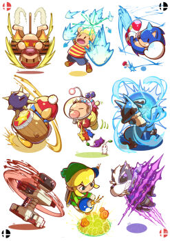 04sora40 arms_up barrel blonde_hair blue_pikmin blue_shorts bomb chibi diddy_kong donkey_kong_(series) donkey_kong_country explosion explosive eyepatch family_computer_robot flying full_body furry furry_male gen_4_pokemon gloves gordo green_hat green_tunic grin hammer hat helmet holding holding_bomb holding_hammer jetpack king_dedede kirby_(series) link lit_fuse lucario lucas_(mother_3) monkey mother_(series) mother_3 multiple_boys nintendo olimar open_mouth pikmin_(creature) pikmin_(series) pokemon pokemon_(creature) purple_pikmin red_eyes red_gloves red_hat red_pikmin red_shirt red_shoes robot shirt shoes shorts smile sonic_(series) sonic_the_hedgehog space_helmet star_(symbol) star_fox striped_clothes striped_shirt super_smash_bros. teeth the_legend_of_zelda tongue toon_link tunic upside-down whistle white_background white_gloves white_pikmin winged_pikmin wolf_boy wolf_o'donnell yellow_pikmin