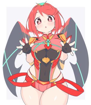 1girl breasts highres large_breasts pyra_(xenoblade) red_eyes red_hair short_hair solo uncool_mochi xenoblade_chronicles_(series) xenoblade_chronicles_2