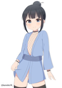 1girl absurdres blush female_focus highres kunoichi_tsubaki_no_mune_no_uchi loli looking_at_viewer mokuren_(kunoichi_tsubaki_no_mune_no_uchi) pussy pussy_peek simple_background smile solo tagme upper_body