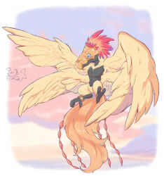 Rule 34 | bird, digimon, digimon (creature), holy ring, hououmon, solo, tail, wings