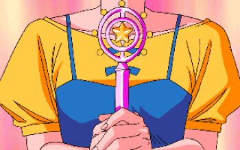 1girl age_progression animated animated_gif ass blue_eyes bouncing_breasts breast_expansion breasts brown_hair cyomi lowres magical_girl midriff panties pantyshot pink_hair short_hair small_breasts transformation underwear upskirt viper_(series) viper_btr wand wind