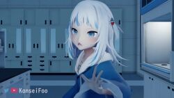 2girls 3d animated audible_speech classroom english_audio female_focus fighting gawr_gura highres hololive hololive_english indoors interior judge_eyes kicking multiple_girls parody punching ryuu_ga_gotoku_(series) sound tagme upskirt video virtual_youtuber watson_amelia