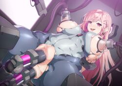 Rule 34 | 1girl, anal, anal object insertion, blush, breasts, girls&#039; frontline, large breasts, milking machine, mole, mole under eye, nandz, nipples, object insertion, open mouth, pink hair, red eyes, restrained, sex, sex machine, sig mcx (crimson meteor) (girls&#039; frontline), sig mcx (girls&#039; frontline), solo, spread legs, stationary restraints, vaginal, vaginal object insertion