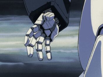 1980s_(style) animated animated_gif gun handgun ingram_98 kidou_keisatsu_patlabor lowres machine mecha metal retro_artstyle pistol retro_artstyle robot weapon