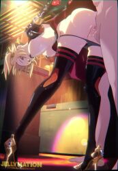 1boy 1girl animated anus ass blonde_hair boots bouncing_ass bouncing_breasts bouncing_testicles breasts burnice_white clothed_female_nude_male clothes_lift covered_erect_nipples double_bun female_focus from_behind grabbing_another&#039;s_arm hair_bun hetero high_heels highres huge_ass jellymation legs legs_apart long_legs looking_at_another looking_back mihoyo moaning music nipples no_bra no_panties nude open_mouth ponytail pussy pussy_juice pussy_juice_drip red_eyes sex sex_from_behind skirt skirt_lift sound sound_effects spread_legs standing standing_sex sweat sweatdrop tagme testicles thighs uncensored vaginal video wet zenless_zone_zero zerodiamonds_(voice_actor)