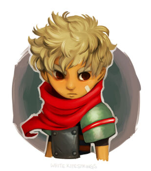 1boy bandages bastion tagme the_kid_(bastion) white_hair