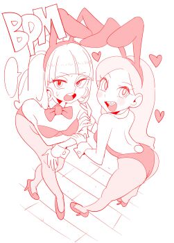 2girls absurdres animal_ears ass bare_shoulders breasts gravity_falls high_heels highres long_hair mabel_pines multiple_girls pacifica_northwest playboy_bunny ponkotsu-kun