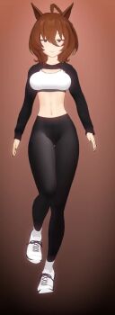 3d agnes_tachyon_(umamusume) animated breasts itshollu large_breasts midriff tagme umamusume video walking