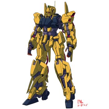 2025 absurdres aeug alternate_universe colored_lineart commentary commentary_request dated english_commentary gundam gundam_gquuuuuux highres hyaku_shiki machinery mecha mecha_focus mobile_suit no_humans original pravin_rao_santheran radio_antenna red_eyes redesign robot science_fiction signature yamashita_ikuto_(style) zeta_gundam