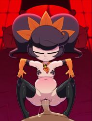 1boy 1girl age_difference animated annoyed areola_slip arms_at_sides ashley_(warioware) audible_music audible_speech bandaid bandaids_on_nipples bed belly black_hair black_thighhighs bouncing_breasts breasts closed_mouth cum cum_in_pussy cum_inflation dark-skinned_male dark_skin deep_penetration ejaculation elbow_gloves english_audio expressionless eyebrows full_body gloves hair_ribbon hairdressing half-closed_eyes hand_up hetero index_finger_raised indoors inflation interior interracial knees_up loli long_hair looking_at_penis looking_at_viewer looking_down looping_animation lying navel neckerchief nintendo nipples nude on_back on_bed open_mouth orange_gloves orange_neckerchief orange_ribbon pasties penis pov pov_crotch pussy red_eyes ribbon sex small_breasts solo_focus sound stomach_bulge tagme teeth the_boogie thighhighs twintails uncensored vaginal very_dark_skin video warioware