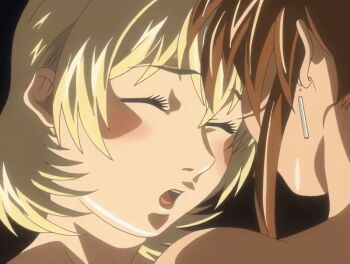 00s 2007 2futa american animated animated_gif bible_black bible_black_new_testament blonde_hair brown_hair closed_eyes earrings futa_with_futa futanari imari_kurumi implied_sex jewelry jody_crowley multiple_futa nude shin_bible_black short_hair tagme