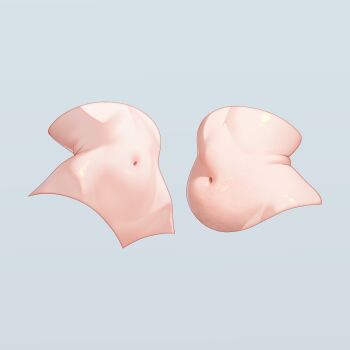 commentary english_commentary grey_background highres navel original pinji8166 plump simple_background stomach stomach_focus