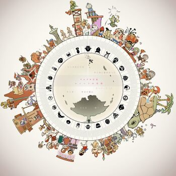 6+boys 6+girls absurdres all-night_mask anju_(zelda) aveil bag balding balloon bandana bar_stool blast_mask blue_vest bodysuit bombchu_bowling_girl bottle box bremen_mask broom broom_riding brown_footwear bunny_hood_(zelda) business_scrub captain's_hat_(zelda) captain_keeta circus_leader's_mask couple's_mask_(zelda) cremia cucco dampe_(zelda) deku_king deku_mask deku_princess deku_scrub don_gero's_mask dotour ef_(woseisakuchu) father_and_daughter father_and_son fierce_deity fierce_deity_mask fish flat_(zelda) flying garo_(zelda) garo_mask giant's_mask giant_turtle_(zelda) gibdo_mask gorman goron goron_elder goron_elder's_son goron_mask great_fairy_mask green_bodysuit grey_background guru-guru hair_rings happy_mask_salesman highres holding holding_map holding_polearm holding_staff holding_weapon igos_du_ikana ingo jim_(zelda) judo_(zelda) kafei kafei's_mask kamaro kamaro's_mask keaton_(zelda) keaton_mask king's_lackeys kotake kotake_(zelda) koume_(zelda) laughing link link_the_goron lulu_(zelda) madame_aroma majora_(entity) man_from_the_curiosity_shop map marilla_(zelda) mask_of_scents mask_of_truth monkey moon_children mr._barten multiple_boys multiple_girls mutoh navel nintendo palm_tree pamela_(zelda) peeking_out plant poe_(zelda) polearm ponytail postman's_hat postman_(zelda) professor_(zelda) professor_shikashi red_bandana red_hair romani's_mask romani_(zelda) rosa_sisters sakon_(zelda) scimitar seahorse sharp_(zelda) shiro_(zelda) siblings single_hair_ring sisters sitting spear staff stone_mask stool stray_fairy sword tael talon_(zelda) tatl the_legend_of_zelda the_legend_of_zelda:_majora's_mask tingle toto_(zelda) translation_request tree vest viscen_(zelda) weapon white_hair witch young_link zora_mask