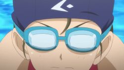 4girls animated ass barefoot breasts competition_swimsuit higa_natsumi highres maiharu_hiromi minami-kamakura_koukou_joshi_jitensha-bu multiple_girls one-piece_swimsuit pool pool_ladder poolside submerged swim_cap swimming swimming_goggles swimsuit tagme underwater video