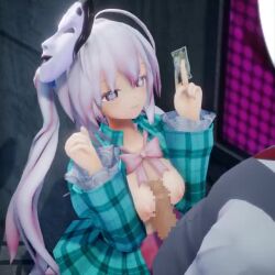 1boy 1girl 3d animated antenna_hair bow bowtie breasts censored cum cum_on_body cum_on_breasts cum_on_upper_body hata_no_kokoro hetero holding holding_money long_hair long_sleeves looking_at_another maloxx1 mask mask_on_head medium_breasts money mosaic_censoring nipples open_clothes outdoors paizuri pink_bow pink_eyes pink_hair prostitution smile smug sound tagme touhou video