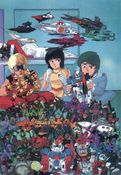 Rule 34 | 1980s (style), 1girl, 2boys, aeug, argama, artist request, asshimar, barzam, baund doc, black hair, blonde hair, blue hair, bolinoak sammahn, char aznable, character request, chibi, dijeh, fa yuiry, gaplant, gaza-c, gelgoog, gloves, gm (mobile suit), gm ii, guncannon, gundam, gundam mk ii, gunpla, hambrabi, haro, hizack, hizack custom, hyaku shiki, kamille bidan, long hair, looking to the side, machinery, marasai, mecha, messala, methuss, military uniform, mobile suit, mobile suit gundam, model kit, mullet, multiple boys, neo zeon, nero (mobile suit), official art, oldschool, otaku, otaku room, palace athene, parody, promotional art, psycho gundam, psycho gundam mk ii, quattro bajeena, qubeley, retro artstyle, rick dias, robot, scan, science fiction, sitting, sleeveless, spacecraft, sunglasses, the o (mobile suit), titans (gundam), toy, traditional media, vest, wave rider, zaku ii, zeon, zeta gundam, zeta gundam (mobile suit)