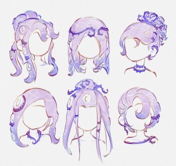 Rule 34 | faceless, hair focus, hashtag-only commentary, highres, how to, long hair, medium hair, nintendo, octoling, ponytail, popop tart, short hair, sidelocks, simple background, splatoon (series), splatoon 3, tentacle hair, wavy hair, white background