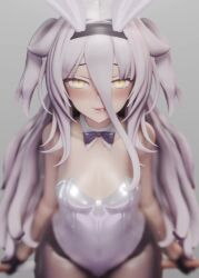 1girl 3d animated blush bow bowtie grey_background grey_hair hair_between_eyes henya_the_genius highres laynusd licking_lips long_hair looking_at_viewer playboy_bunny rabbit_ears solo tagme tongue tongue_out video virtual_youtuber vshojo yellow_eyes