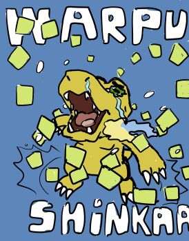 agumon claws digimon evolution highres meme sharp_teeth teeth tongue