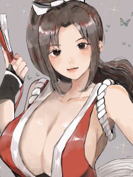 1girl breasts fatal_fury large_breasts long_hair shiranui_mai