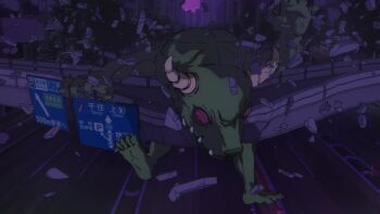 2boys animated battle blood choso_(jujutsu_kaisen) city death itadori_yuuji jujutsu_kaisen monster multiple_boys running tagme video