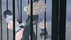 1girl 3boys 3d animated arms_behind_back ass audible_music bdsm bent_over blood blush bob_cut bondage bouncing_breasts bound breasts cage completely_nude ct) cum cum_in_mouth cum_in_pussy cum_on_body cum_on_breasts cum_on_upper_body cumdrip defloration earrings facial genshin_impact gloves handcuffed helpless hetero hilichurl_(genshin_impact) interracial jewelry large_breasts lying monster multiple_boys nipples nude on_back open_mouth penis pussy sex sex_from_behind short_hair sound standing tagme video yelan_(genshin_impact)