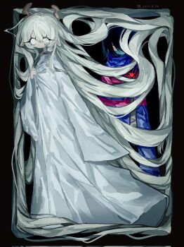 Rule 34 | 1girl, 1other, absurdly long hair, antlers, black background, blue hair, blue scarf, blue skin, colored skin, commentary, corrupted twitter file, dated, deer antlers, deer girl, deltarune, english commentary, grey eyes, grey hair, heart, highres, horns, kapeizuibuxiu, kris (dark world) (deltarune), kris (deltarune), long eyelashes, long hair, noelle holiday, noelle holiday (dark world), pink scarf, red eyes, robe, scarf, short hair, signature, sleeves past fingers, sleeves past wrists, soul (deltarune), striped clothes, striped scarf, sweat, utdr (toby fox), very long hair, white robe, wide-eyed, wide sleeves