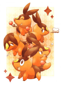 Rule 34 | angry, breath, brown eyes, closed eyes, closed mouth, commentary request, gen 5 pokemon, happy, nintendo, no humans, open mouth, pig, pokemon, pokemon (creature), sad, smile, sparkle, tepig, tokusa403