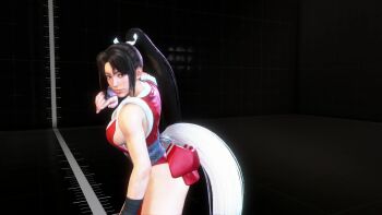 1girl 3d animated audible_music audible_speech bare_shoulders bouncing_breasts breasts brown_hair cleavage english_audio fatal_fury female_focus fighting_stance game_screenshot hand_fan high_ponytail highres holding holding_fan japanese_clothes large_breasts long_hair mod pelvic_curtain ponytail shiranui_mai sideboob snk solo sound street_fighter street_fighter_6 tagme taunting video video_game_screencap