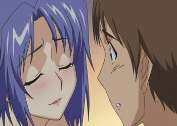 animated animated_gif aniyome_wa_ijippari blue_hair handjob katsuragi_mai penis penis_grab purple_eyes takama_kozue