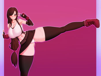 1girl breasts final_fantasy final_fantasy_vii final_fantasy_vii_remake huge_breasts long_hair tifa_lockhart