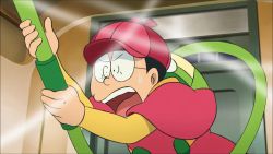 1girl 2013 5boys accident accidental_exposure animated ass back bare_back black_hair blue_bodysuit blue_fur blue_pants blush bodysuit bow bowtie cape closed_eyes clothed_male_nude_female clothes collar covering_breasts covering_crotch covering_own_eyes covering_privates deerstalker destroyed_clothing detective doraemon doraemon:_nobita_no_himitsu_dougu_museum doraemon_(character) dress embarrassed eyelashes glasses gouda_takeshi green_shirt hat highres honekawa_suneo huge_filesize humiliation kurt_hartmann legs loli minamoto_shizuka mini_person miniboy multiple_boys no no_ears nobi_nobita nude official_art orange_shirt panties pants pink_dress pink_skirt public_indecency red_cape red_collar red_hair red_headwear red_nose robot screaming shirt shoes size_difference skirt socks sound surprised sweatdrop torn_clothes torn_dress torn_panties torn_skirt torn_underwear twintails underwear unlikely_accident vacuum_cleaner video wardrobe_malfunction white_fur white_legwear white_panties white_shirt yellow_bow yellow_bowtie yellow_shirt