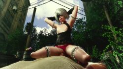 1boy 1girl 2b_(nier:automata) 3d age_difference aged_down ahegao alternate_costume animated armpits arms_behind_head arms_up black_gloves blindfold blue_sky clothing_aside day fat fat_man flat_chest from_below functionally_nude gloves hetero highres kaogum loli looping_animation nier:automata nier_(series) nipples nude open_mouth outdoors panties panties_aside penis pov pov_crotch pussy red_footwear red_panties shirt shirt_aside short_hair size_difference sky socks solo_focus sound square_enix squatting squatting_cowgirl_position tagme thigh_strap tongue tongue_out uncensored underwear video white_hair