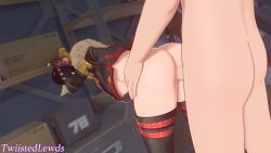 1boy 1girl 3d animated blonde_hair breasts burnice_white clothed_female_nude_male highres jacket nipples nude open_clothes open_jacket sex sex_from_behind sunglasses sunglasses_on_head tagme twiistedlewds video wise_(zenless_zone_zero) zenless_zone_zero