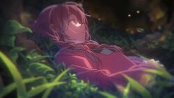 1girl animated closed_eyes flower gaida grass hairdressing lying madotsuki messy_hair solo tagme twintails video white_flower yume_nikki