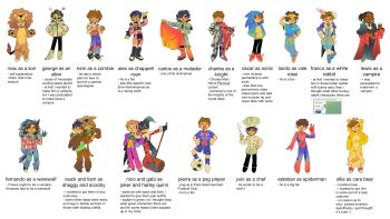 Rule 34 | 6+boys, absurdres, alexander albon, andrea kimi antonelli, animal costume, animal ears, antennae, ball, batman (series), bear costume, black eyes, black hair, black jacket, black pants, black shoes, blonde hair, blood, blood on clothes, blue eyes, blue hoodie, blue pants, blue shirt, blue shoes, bodysuit, brown eyes, brown hair, cape, care bears, carlos sainz, charles leclerc, chef, chef hat, closed eyes, closed mouth, commentary, cosplay, dark-skinned male, dark skin, dc comics, english commentary, english text, esteban ocon, everyone, fake animal ears, fake antennae, fernando alonso, formula one, franco colapinto, funshine bear, funshine bear (cosplay), gabriel bortoleto, george russell, halloween, halloween costume, hammer, harley quinn, harley quinn (cosplay), hat, highres, holding, holding hammer, holding sword, holding unworn cape, holding unworn clothes, holding weapon, hood, hood up, hoodie, isack hadjar, jacket, jester cap, jester costume, joker (dc) (cosplay), knight, lando norris, lewis hamilton, liam lawson, lion costume, male focus, marvel, matador, max verstappen, multiple boys, nico hulkenberg, oliver bearman, onesie, open mouth, orange cape, oscar piastri, pants, paris saint-germain, pierre gasly, purple jacket, purple pants, rabbit ears, real life, red bodysuit, red cape, red eyes, red shoes, scooby-doo, scooby-doo (character), scooby-doo (character) (cosplay), shaggy rogers, shaggy rogers (cosplay), shirt, shoes, short hair, simple background, smile, soccer ball, soccer uniform, sog goog, sonic (series), sonic the hedgehog, sonic the hedgehog (cosplay), spider-man, spider-man (cosplay), spider-man (series), sportswear, sunglasses, sword, the joker, tsunoda yuuki (racecar driver), unworn cape, vampire costume, weapon, werewolf costume, white background, white hat, white jacket, white shirt, white shoes, zombie costume