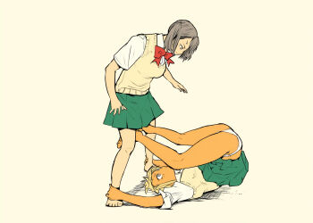 2girls blonde_hair jiu-jitsu multiple_girls panties skirt underwear wrestling