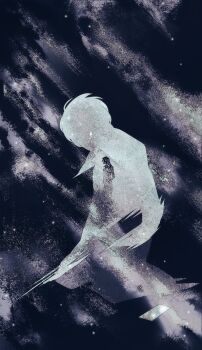 2boys coat commentary english_commentary faceless greyscale hands_in_pockets highres horaceswarcsal kim_dokja male_focus monochrome mountaintop multiple_boys night omniscient_reader&#039;s_viewpoint open_clothes open_coat popped_collar short_hair silhouette sky standing star_(sky) starry_sky superimposition yoo_joonghyuk