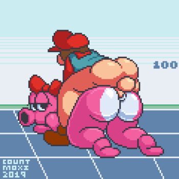 1boy 1girl anal animated animated_gif ass birdo clothed_sex countmoxi doggystyle hat hetero huge_ass huge_testicles lowres mario mario_(series) monster_girl nintendo penis pixel_art sex sex_from_behind super_mario_bros._2 testicles