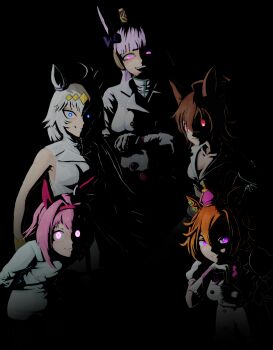 agnes_tachyon_(umamusume) aura bambietta_basterbine bleach candice_catnipp cosplay giselle_gewelle gold_ship_(umamusume) haru_urara_(umamusume) highres kokuntart liltotto_lamperd meninas_mcallon oguri_cap_(umamusume) quincy_(bleach) t.m._opera_o_(umamusume) umamusume unfinished