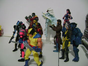 10s beast_(x-men) colossus crossover cyclops_(x-men) dark_skin figure gambit highres kamen_rider kamen_rider_decade kamen_rider_diend kamen_rider_kuuga marvel psylocke rogue_(x-men) storm_(x-men) wolverine_(x-men) x-men