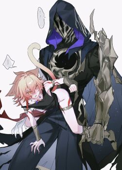 ! ... 2boys animal_ears arm_tattoo armlet black_cloak black_pants black_shirt black_tank_top blonde_hair braid cat_boy cat_ears cat_tail cloak facial_tattoo flame_reaver_of_the_deepest_dark gradient_hair hashtag-only_commentary highres honkai:_star_rail honkai_(series) hood hood_up hooded_cloak jewelry male_focus mask medium_hair multicolored_hair multiple_boys mydei_(a_trail_of_bygone_blood)_(honkai:_star_rail) mydei_(honkai:_star_rail) pants red_hair red_tattoo shirt shota side_braid spoken_ellipsis spoken_exclamation_mark tail tank_top tattoo tydjd071 yaoi yellow_eyes