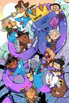 Rule 34 | 0 0, 2025, 5girls, 6+boys, astarion, baldur's gate, baldur's gate 3, blood, brain, chuchurrrrr, colored skin, crown, dungeons & dragons, dungeons &amp; dragons, elf, everyone, exposed brain, gale (baldur's gate), gith (d&amp;d), gradient skin, halsin, hand puppet, highres, holding, holding sword, holding tentacle, holding weapon, jaheira, karlach, lae'zel, mindflayer, mini person, miniboy, minigirl, minsc, minthara, multiple boys, multiple girls, no nose, on head, on person, owlbear, person on head, pink eyes, pointy ears, puppet, purple skin, scratch (baldur's gate), shadowheart (baldur's gate), sitting, sitting on person, size difference, sparkle, standing on person, sword, tentacles, the emperor (baldur's gate), tiefling, tongue, tongue out, weapon, wyll (baldur's gate)