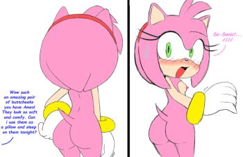 amy_rose ass back bare_back bare_legs blush bracelet breasts completely_nude curvy embarrassed excito eyelashes from_behind furry gloves green_eyes hairband hedgehog huge_ass jewelry legs looking_back medium_hair nipples nude petite pink_fur pink_hair pov red_hairband sega small_breasts sonic_(series) sonic_the_hedgehog surprised sweatdrop tail white_gloves